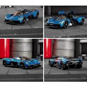 2025 Hot Wheels Elite 64 Aston Martin Valkyrie Blue Real Riders 13 Metal NEW!